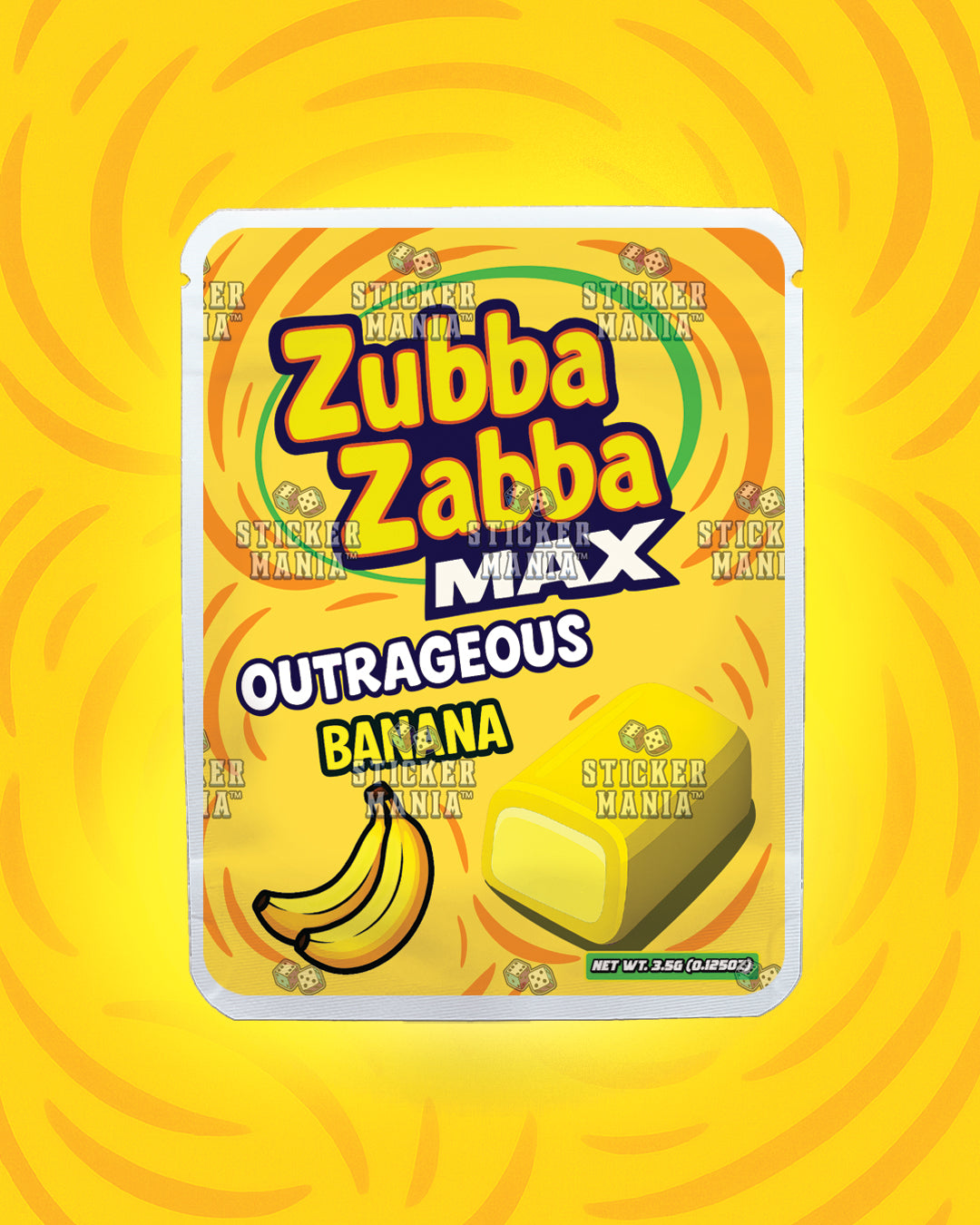 Zubba Zabba Max Outrageous Banana | Pre-Made Sticker Bag | 3.5g