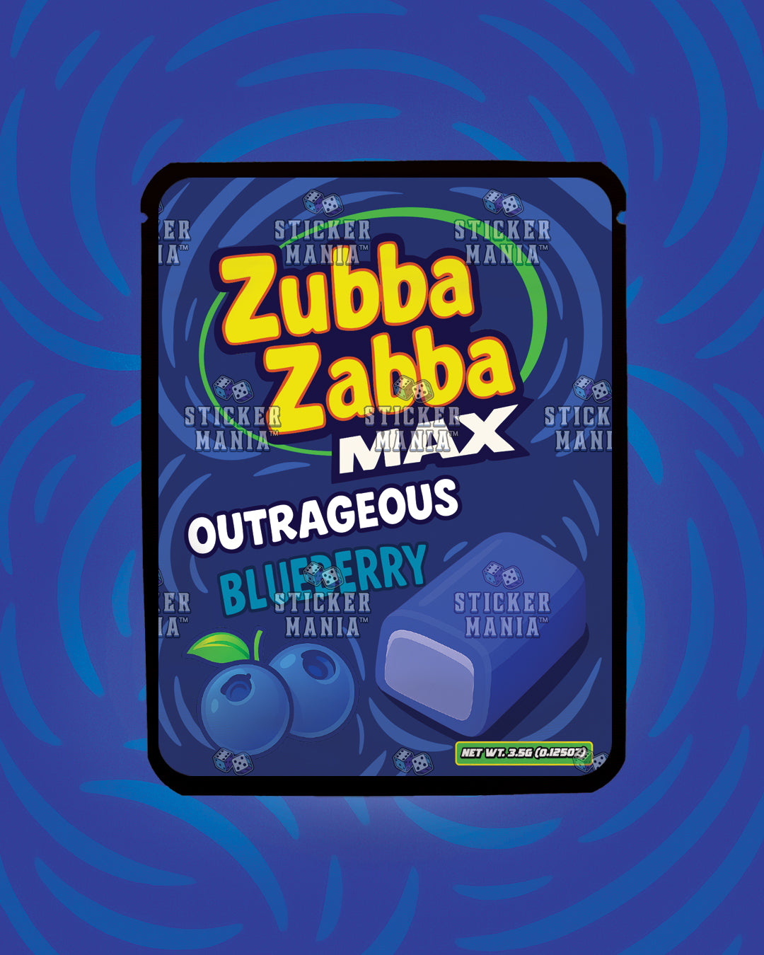 Zubba Zabba Max Outrageous Blueberry | Pre-Made Sticker Bag | 3.5g