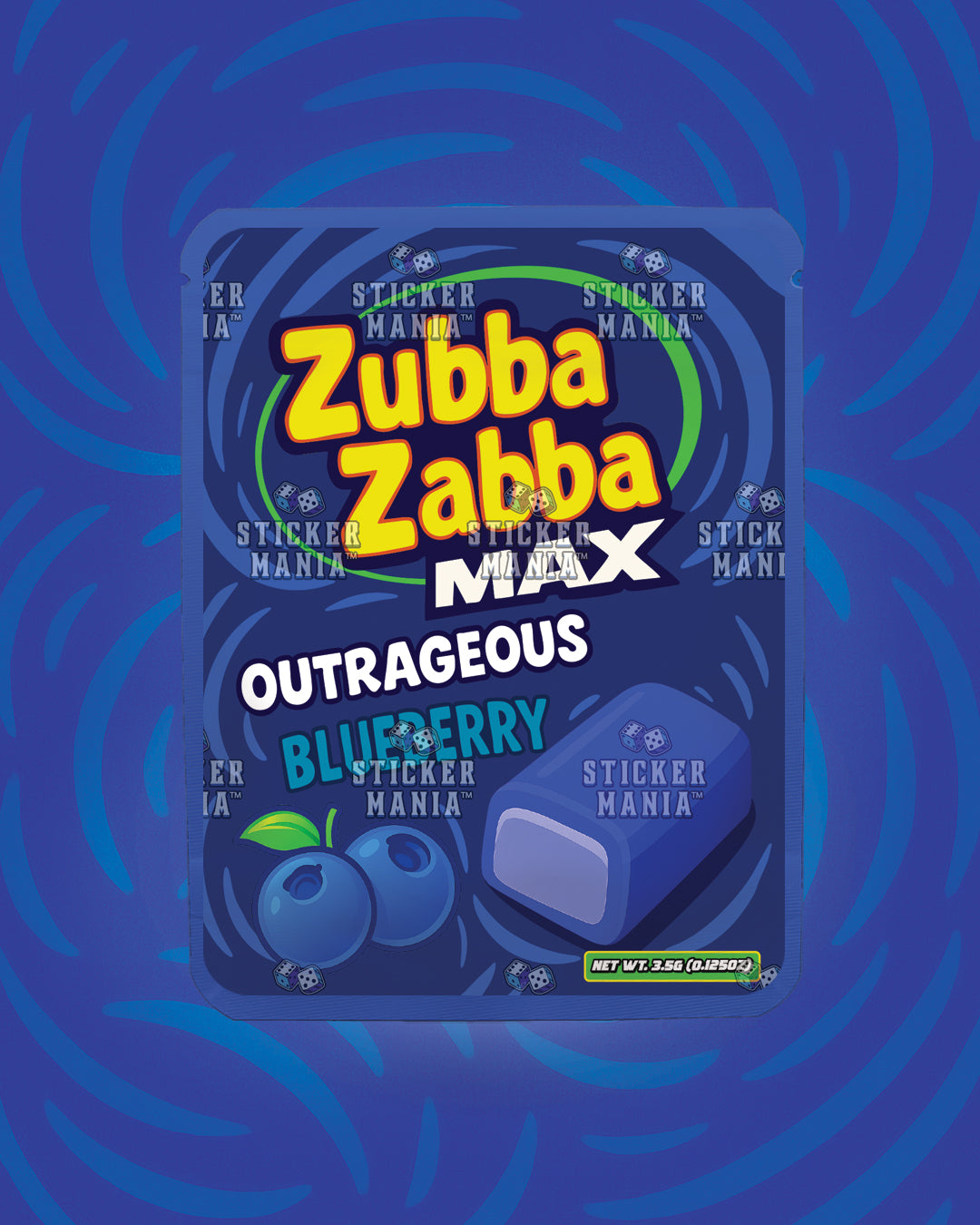 Zubba Zabba Max Outrageous Blueberry | Pre-Made Sticker Bag | 3.5g