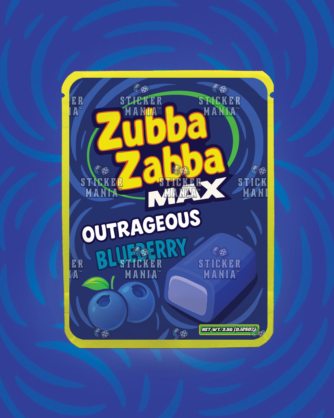 Zubba Zabba Max Outrageous Blueberry | Pre-Made Sticker Bag | 3.5g