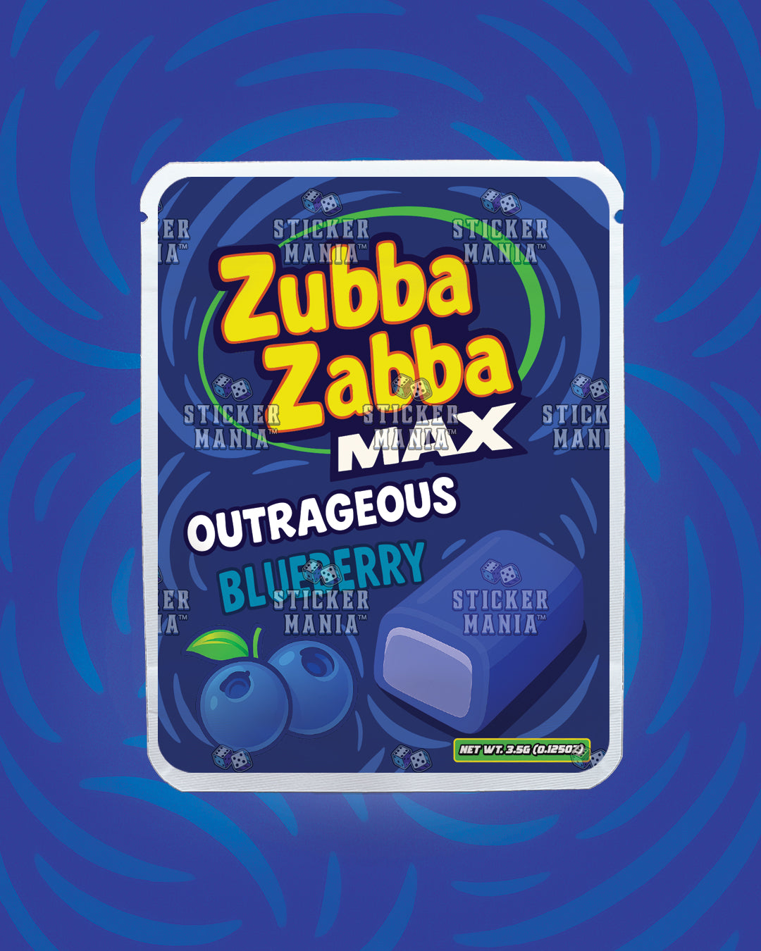 Zubba Zabba Max Outrageous Blueberry | Pre-Made Sticker Bag | 3.5g
