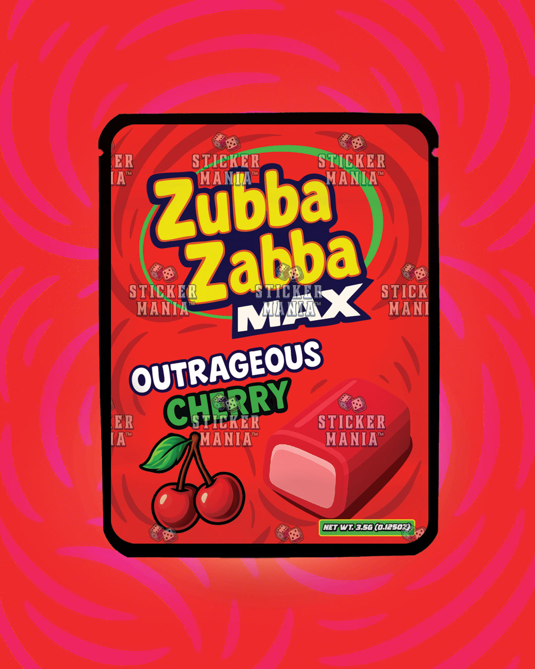 Zubba Zabba Max Outrageous Cherry | Pre-Made Sticker Bag | 3.5g
