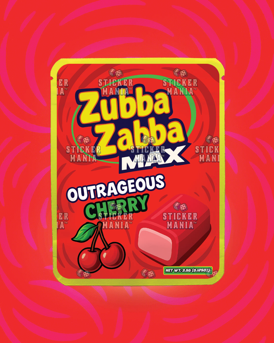Zubba Zabba Max Outrageous Cherry | Pre-Made Sticker Bag | 3.5g