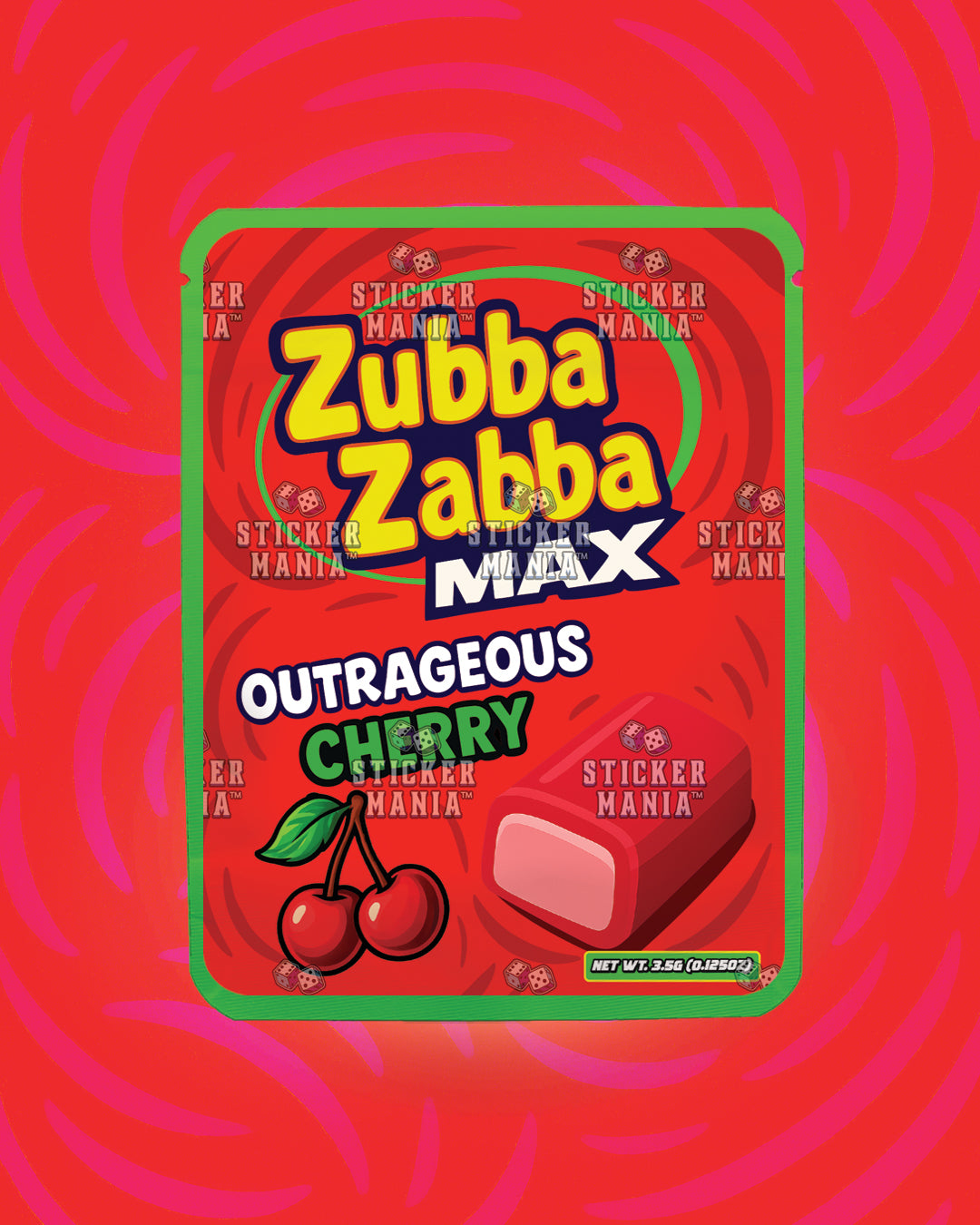 Zubba Zabba Max Outrageous Cherry | Pre-Made Sticker Bag | 3.5g