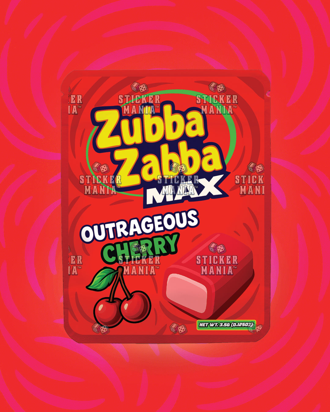 Zubba Zabba Max Outrageous Cherry | Pre-Made Sticker Bag | 3.5g