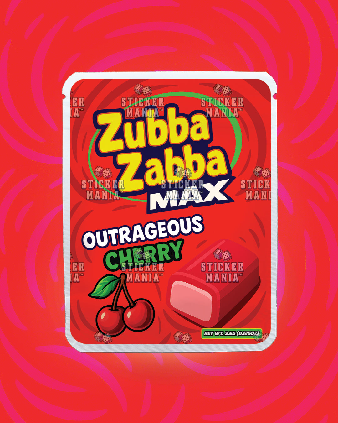 Zubba Zabba Max Outrageous Cherry | Pre-Made Sticker Bag | 3.5g