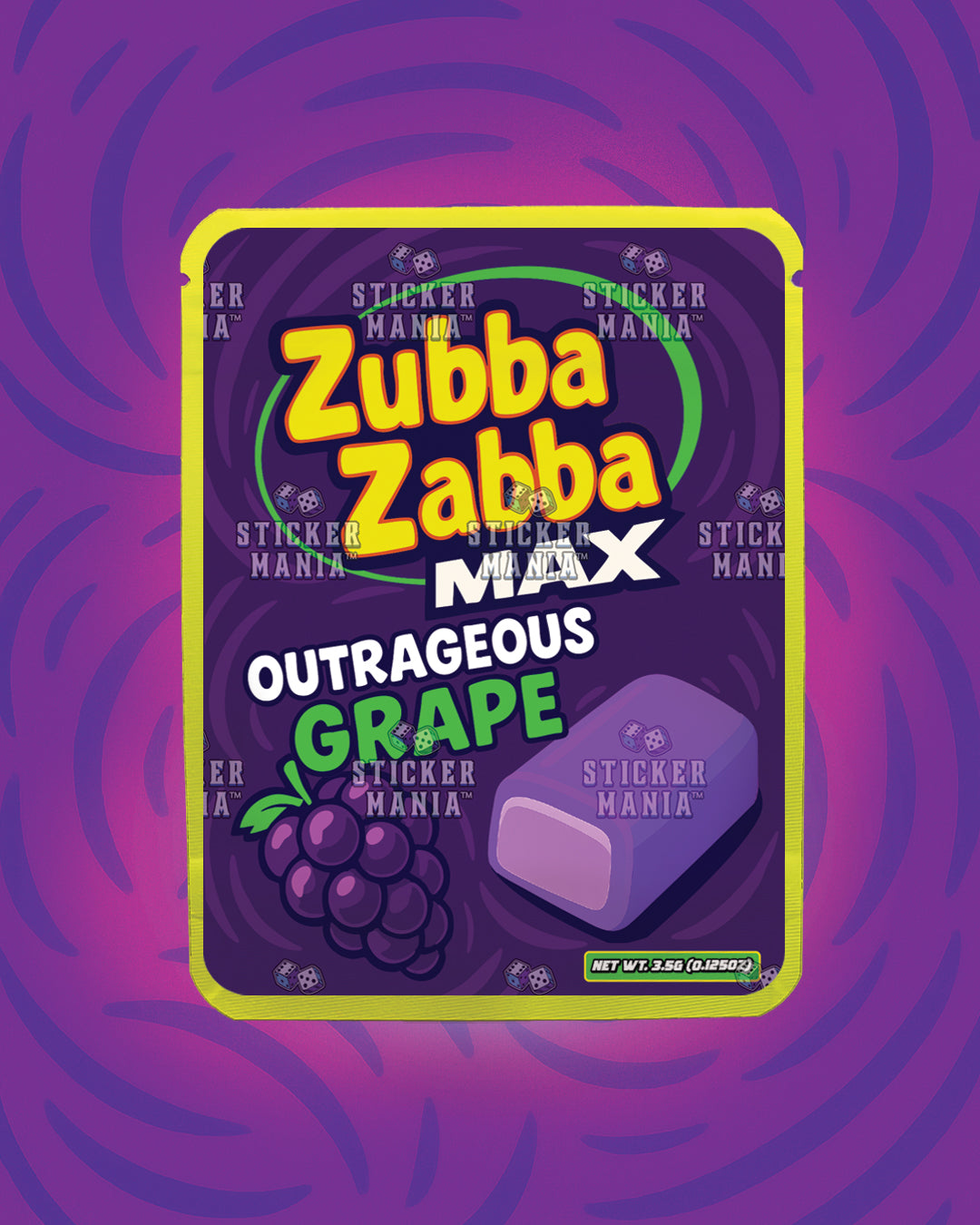 Zubba Zabba Max Outrageous Grape | Pre-Made Sticker Bag | 3.5g