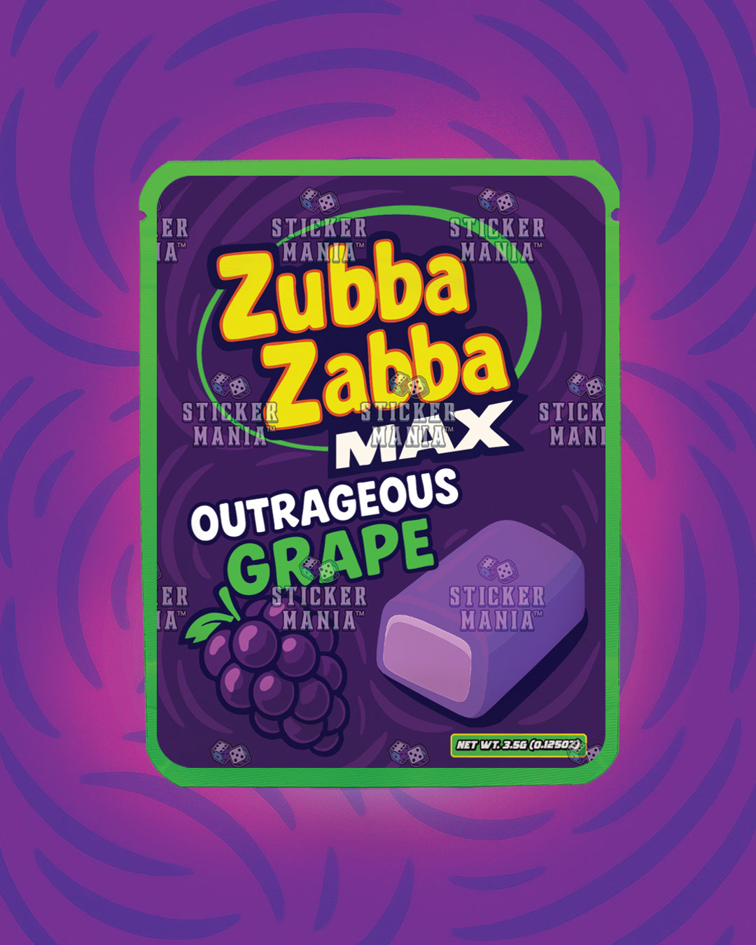 Zubba Zabba Max Outrageous Grape | Pre-Made Sticker Bag | 3.5g