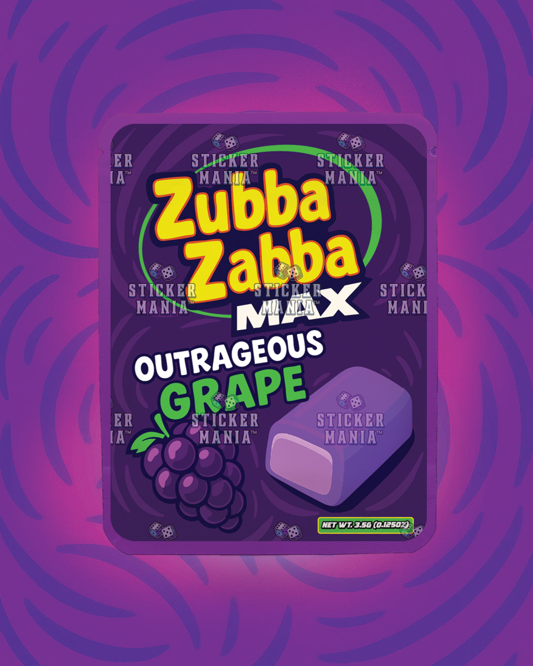 Zubba Zabba Max Outrageous Grape | Pre-Made Sticker Bag | 3.5g