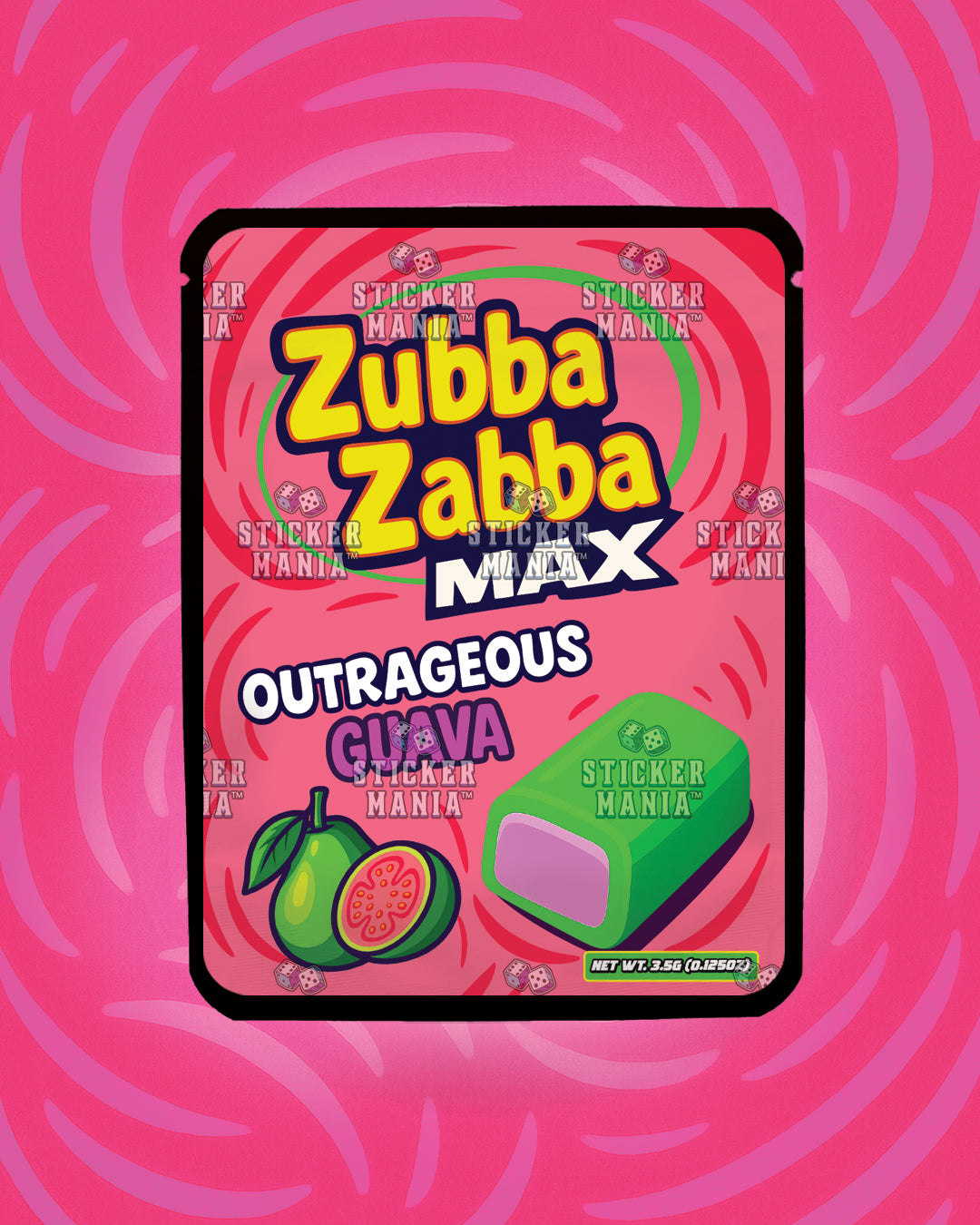 Zubba Zabba Max Outrageous Guava | Pre-Made Sticker Bag | 3.5g