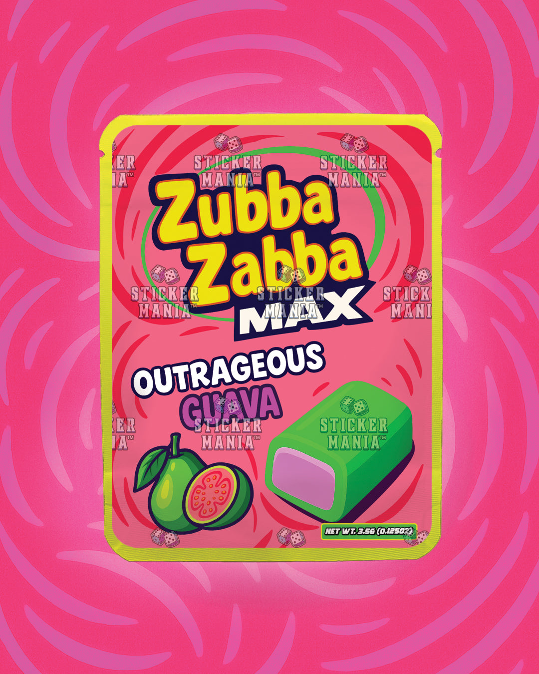 Zubba Zabba Max Outrageous Guava | Pre-Made Sticker Bag | 3.5g
