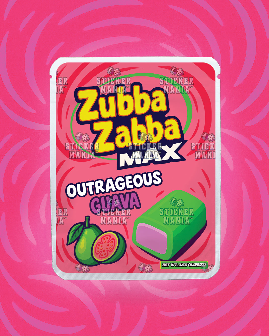 Zubba Zabba Max Outrageous Guava | Pre-Made Sticker Bag | 3.5g