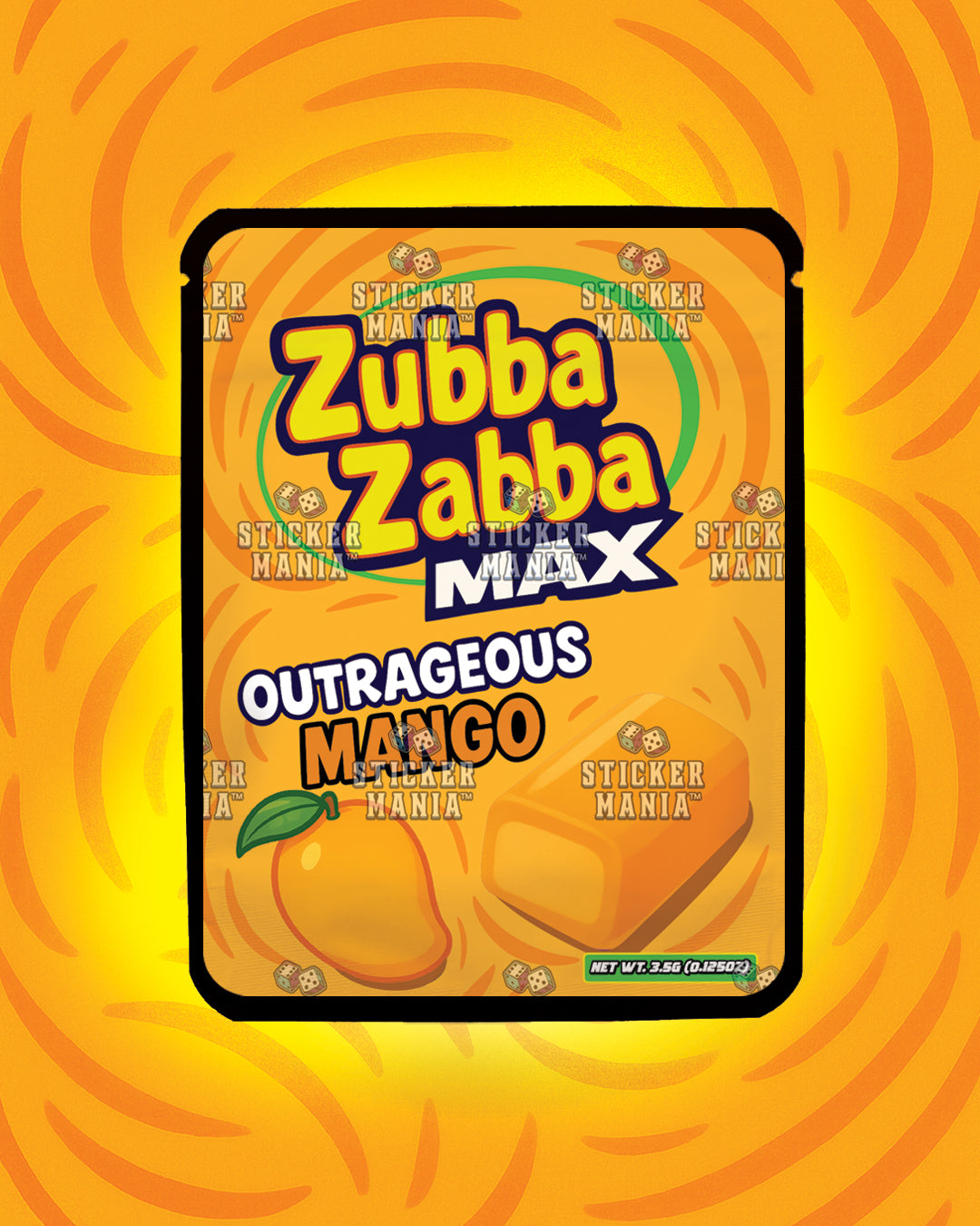 Zubba Zabba Max Outrageous Mango | Pre-Made Sticker Bag | 3.5g