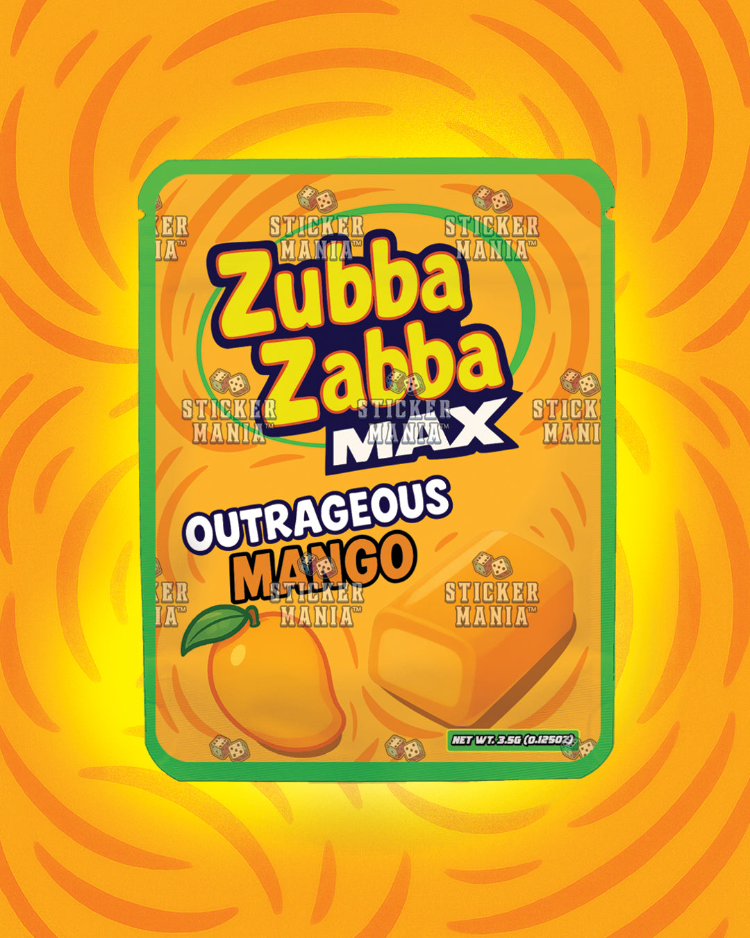 Zubba Zabba Max Outrageous Mango | Pre-Made Sticker Bag | 3.5g