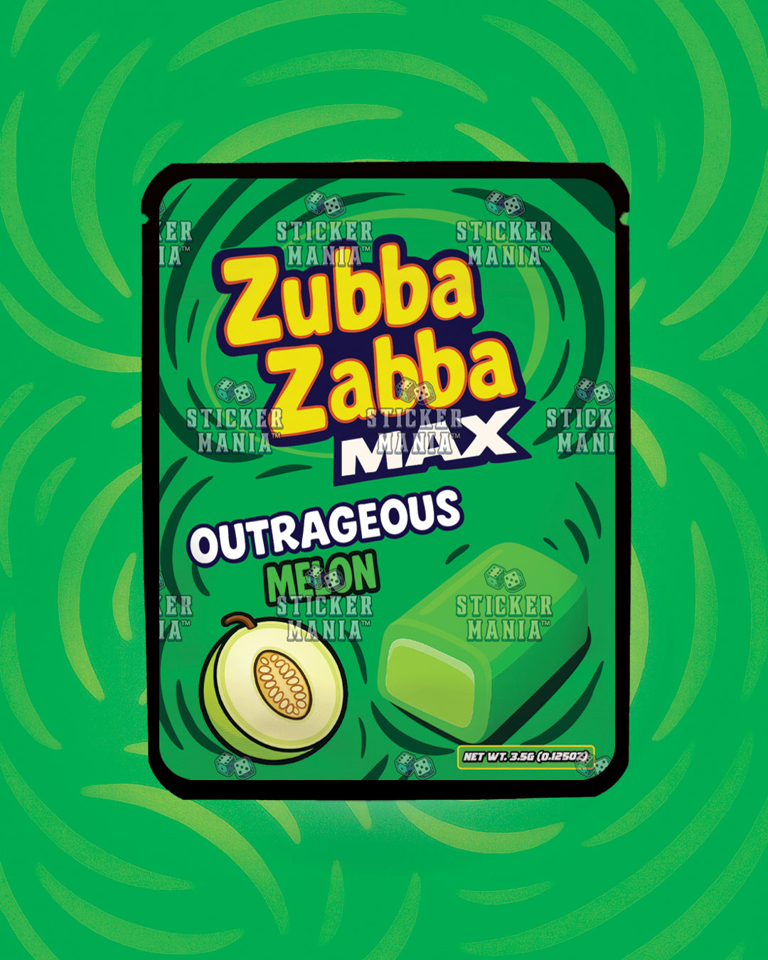 Zubba Zabba Max Outrageous Melon | Pre-Made Sticker Bag | 3.5g
