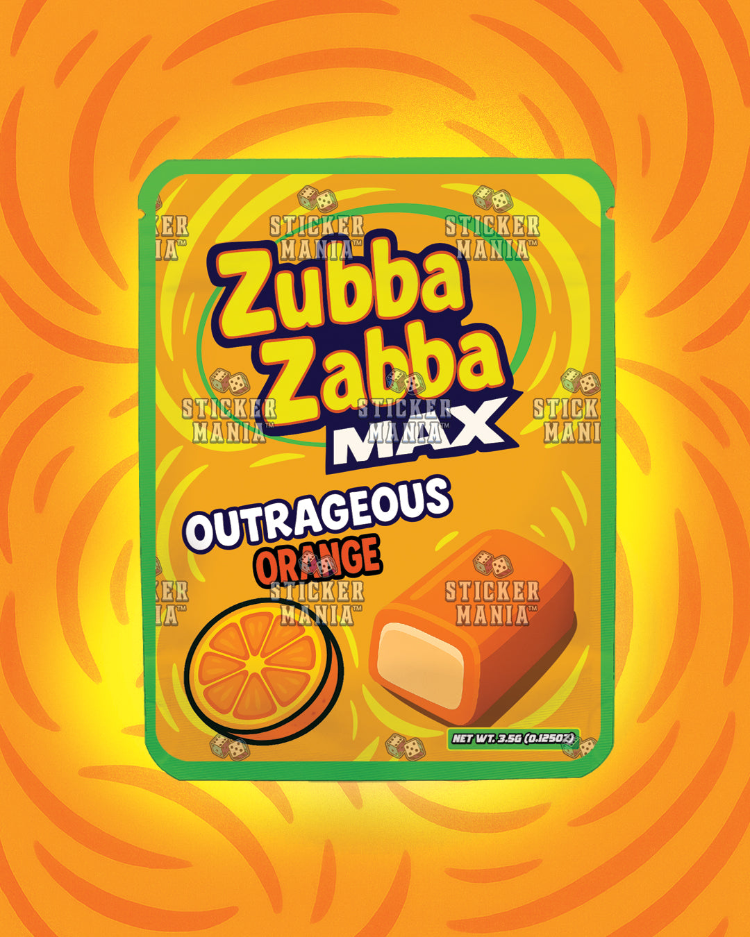 Zubba Zabba Max Outrageous Orange | Pre-Made Sticker Bag | 3.5g
