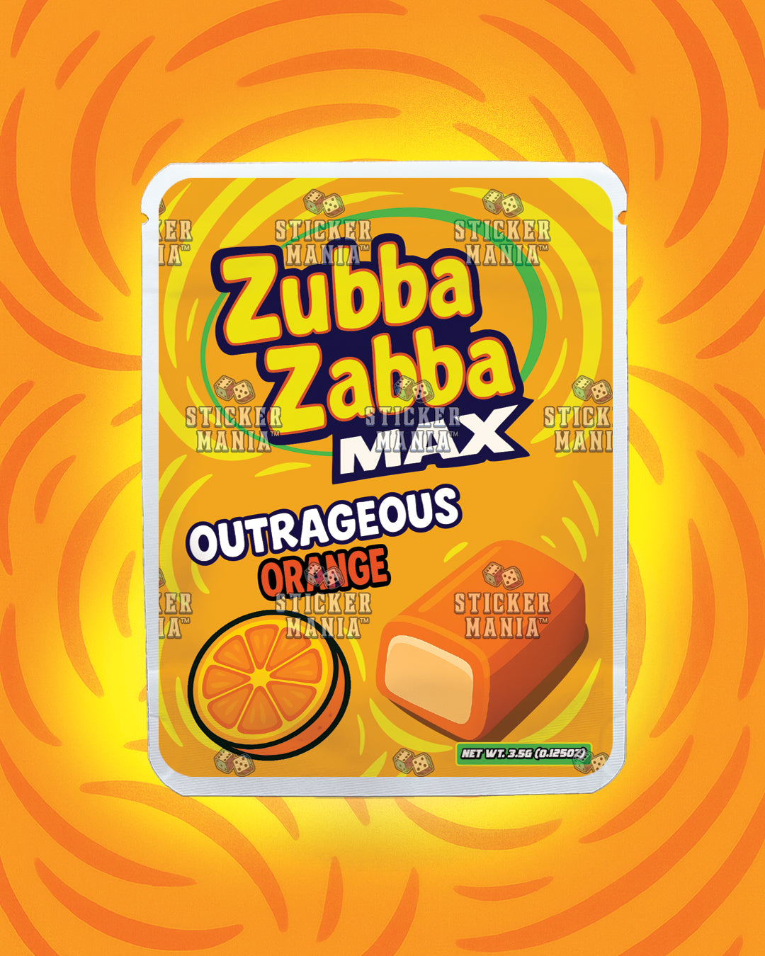Zubba Zabba Max Outrageous Orange | Pre-Made Sticker Bag | 3.5g