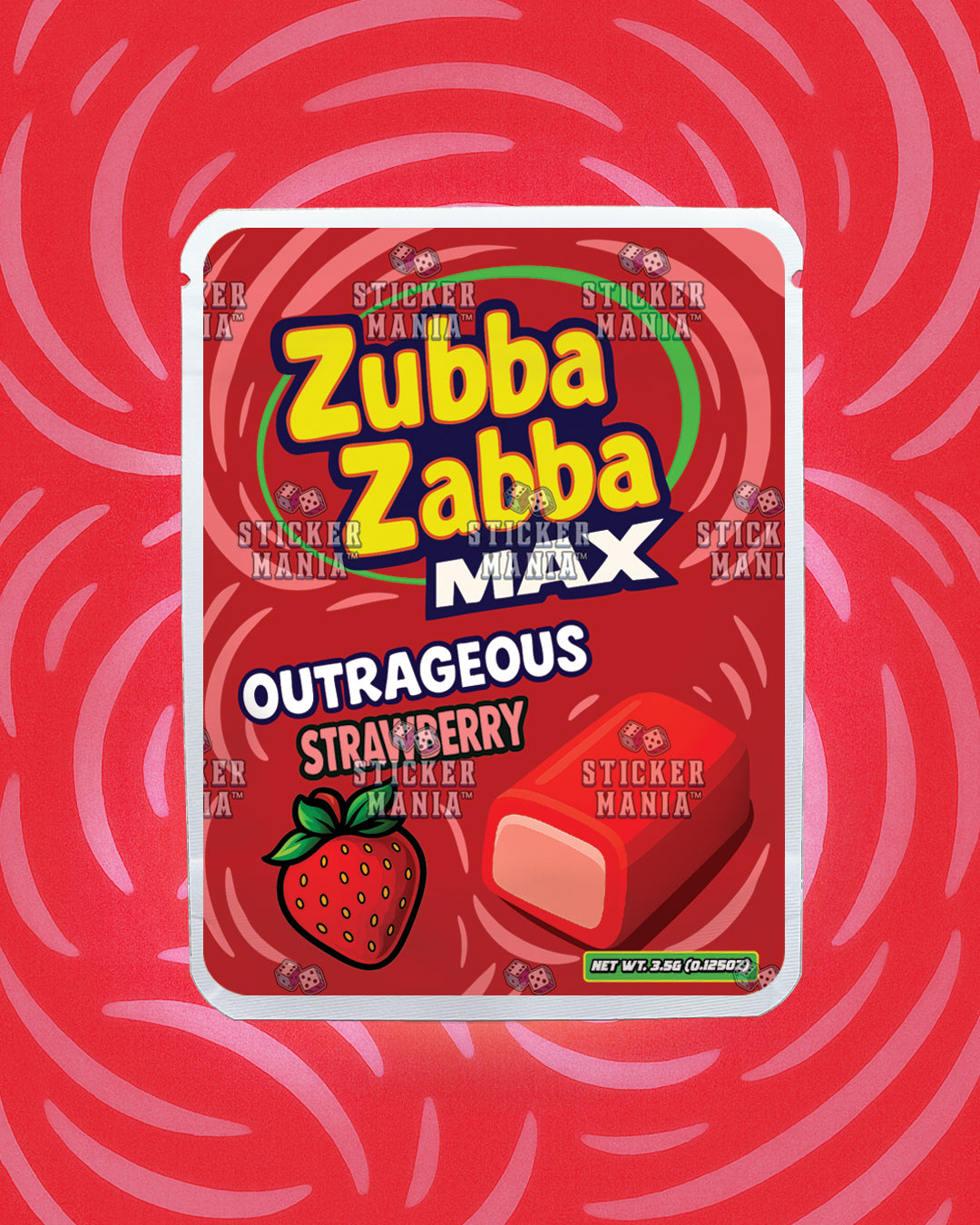 Zubba Zabba Max Outrageous Strawberry | Pre-Made Sticker Bag | 3.5g
