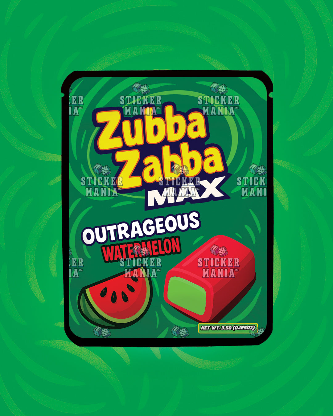 Zubba Zabba Max Outrageous Watermelon | Pre-Made Sticker Bag | 3.5g