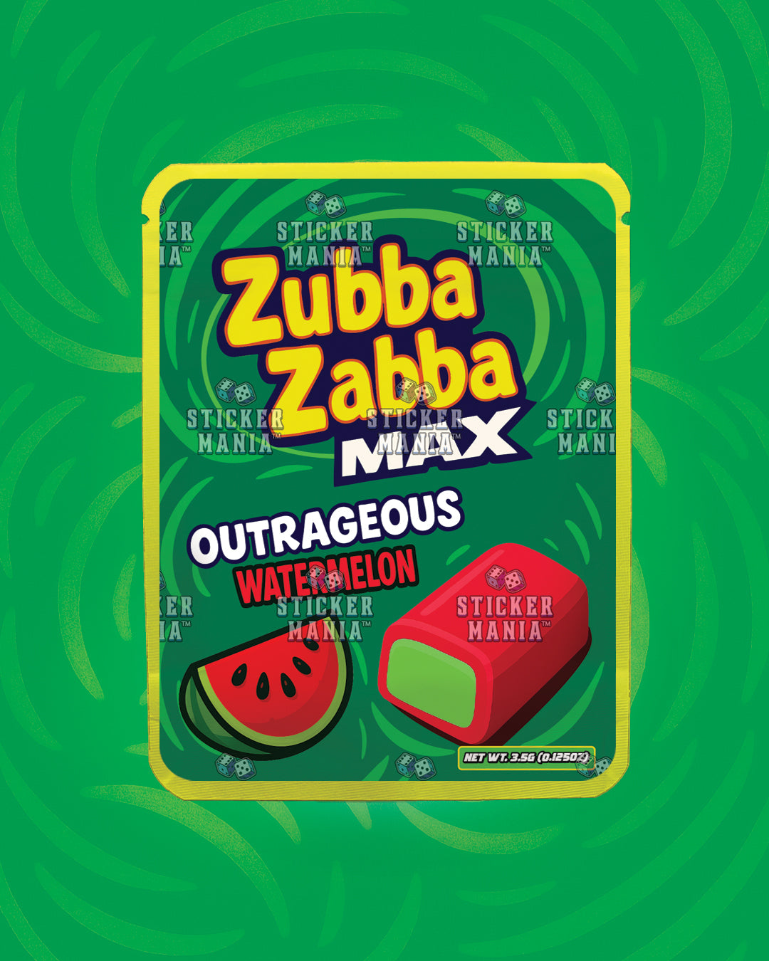 Zubba Zabba Max Outrageous Watermelon | Pre-Made Sticker Bag | 3.5g