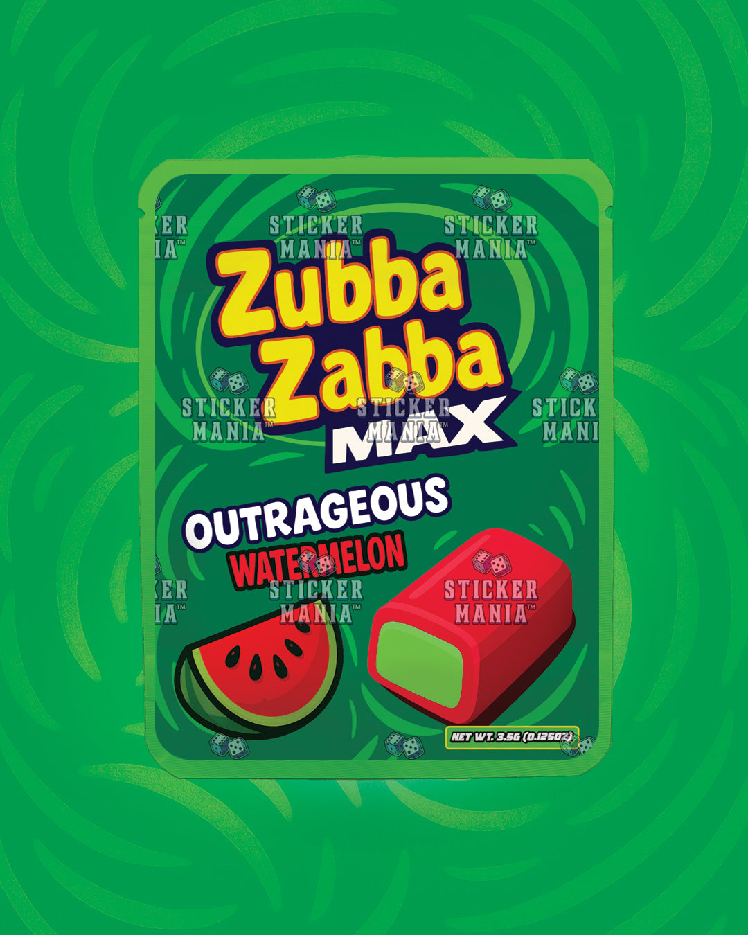 Zubba Zabba Max Outrageous Watermelon | Pre-Made Sticker Bag | 3.5g