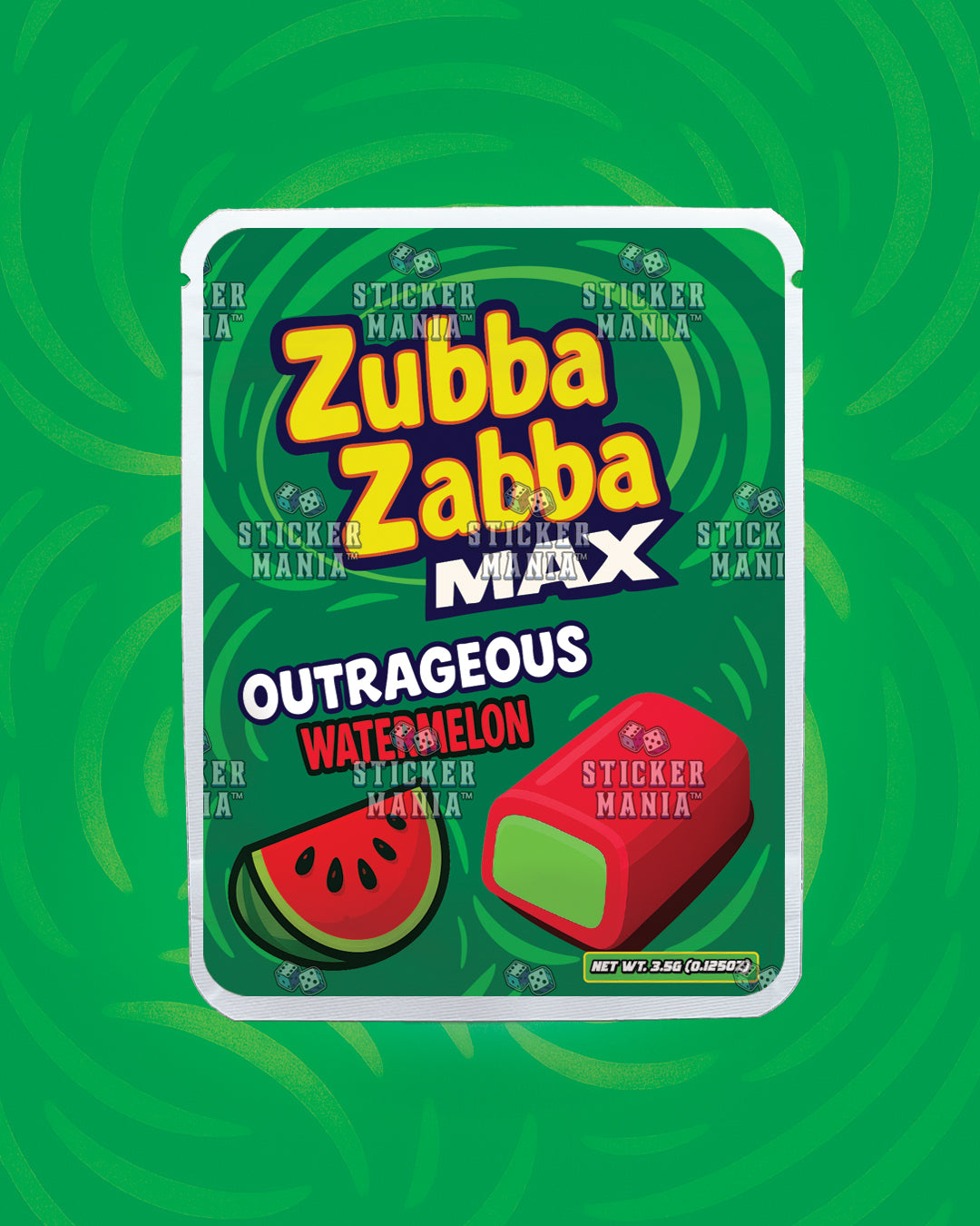 Zubba Zabba Max Outrageous Watermelon | Pre-Made Sticker Bag | 3.5g