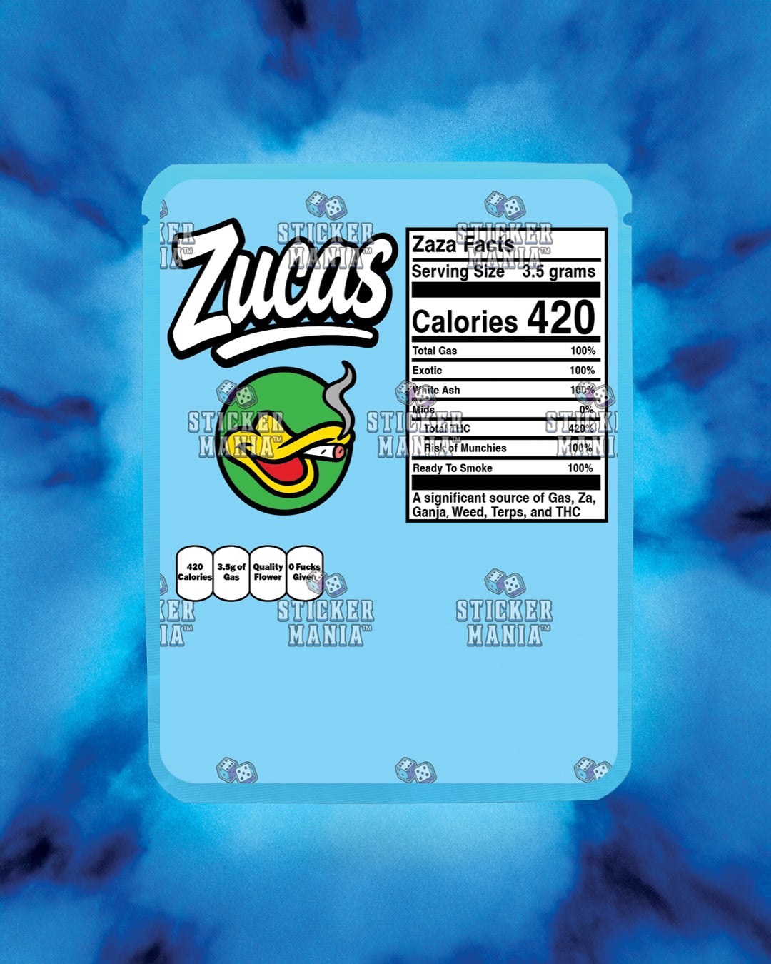 Zucas Blueberry | Pre-Made Sticker Bag | 3.5g