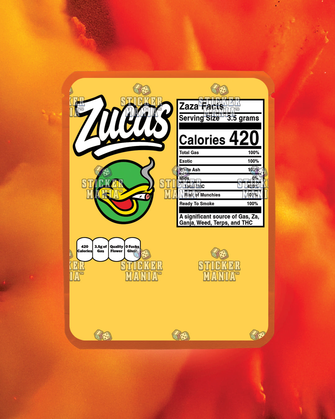 Zucas Mango | Pre-Made Sticker Bag | 3.5g