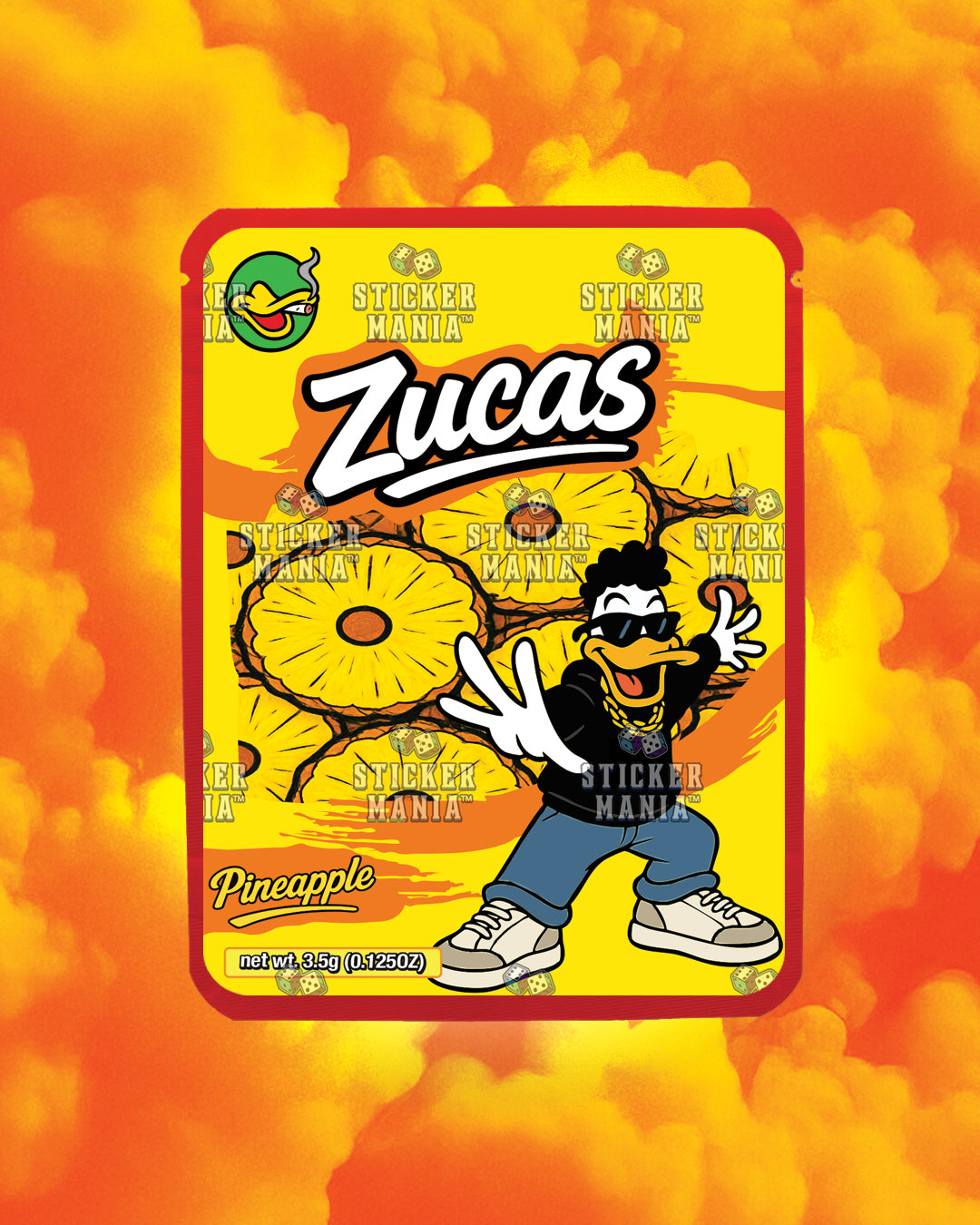 Zucas Pineapple | Pre-Made Sticker Bag | 3.5g
