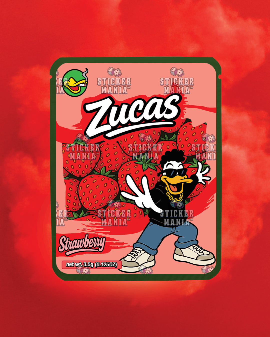 Zucas Strawberry | Pre-Made Sticker Bag | 3.5g