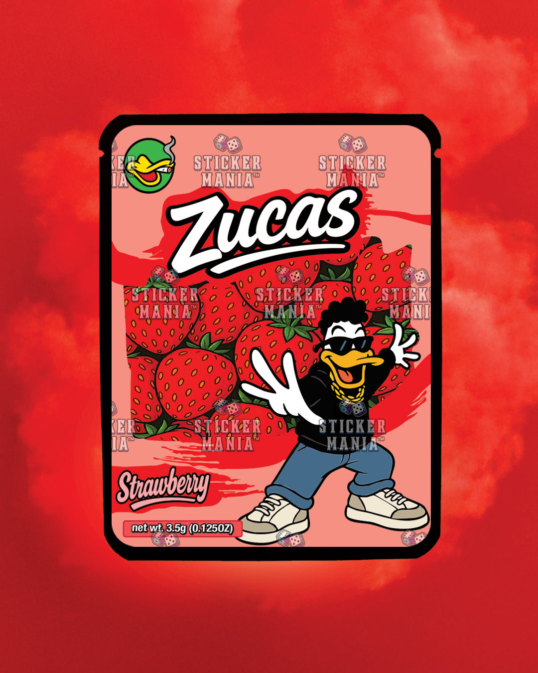 Zucas Strawberry | Pre-Made Sticker Bag | 3.5g