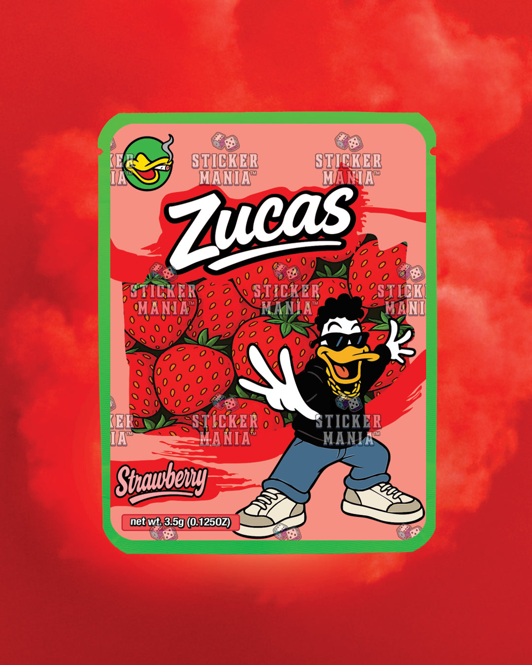 Zucas Strawberry | Pre-Made Sticker Bag | 3.5g
