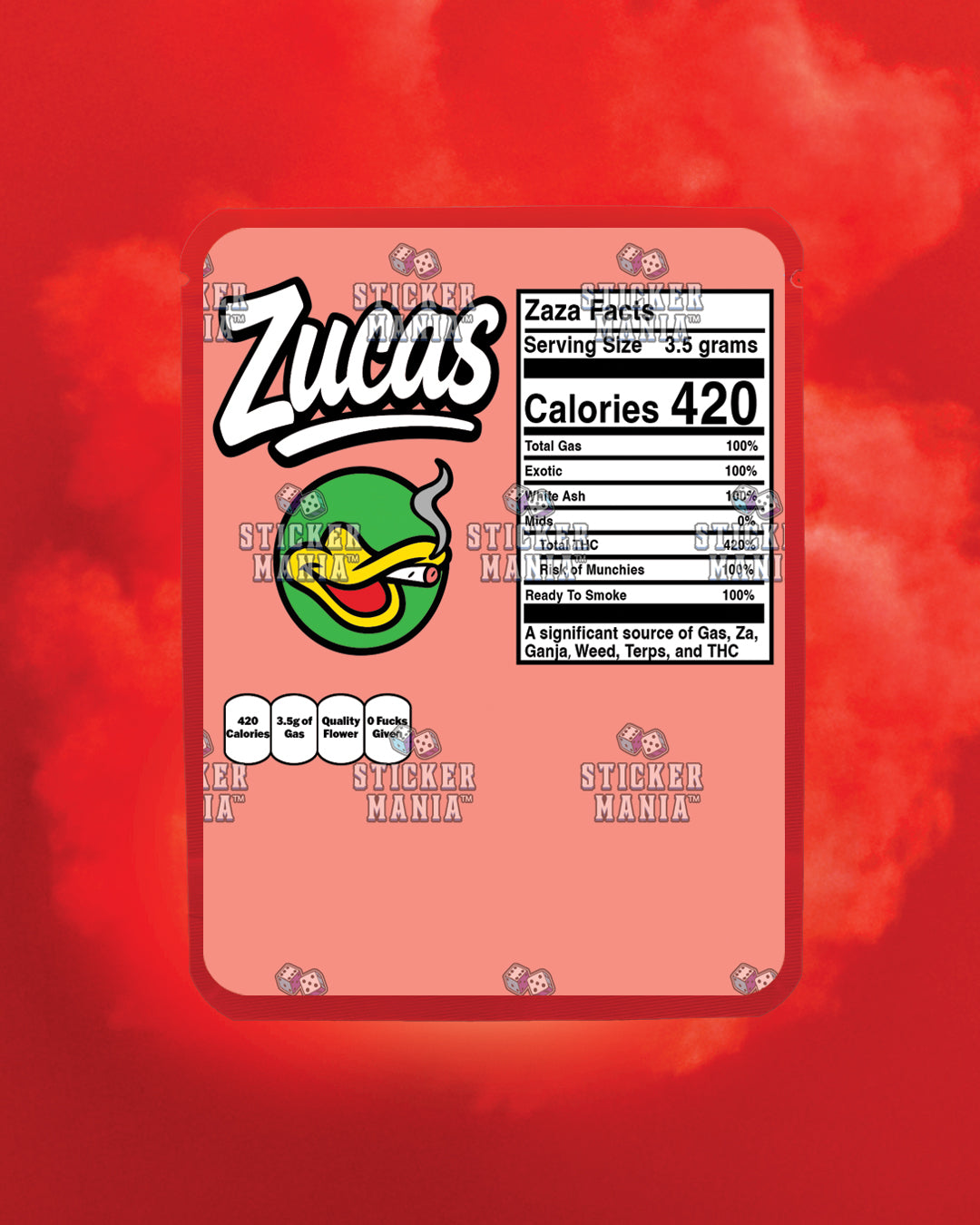 Zucas Strawberry | Pre-Made Sticker Bag | 3.5g