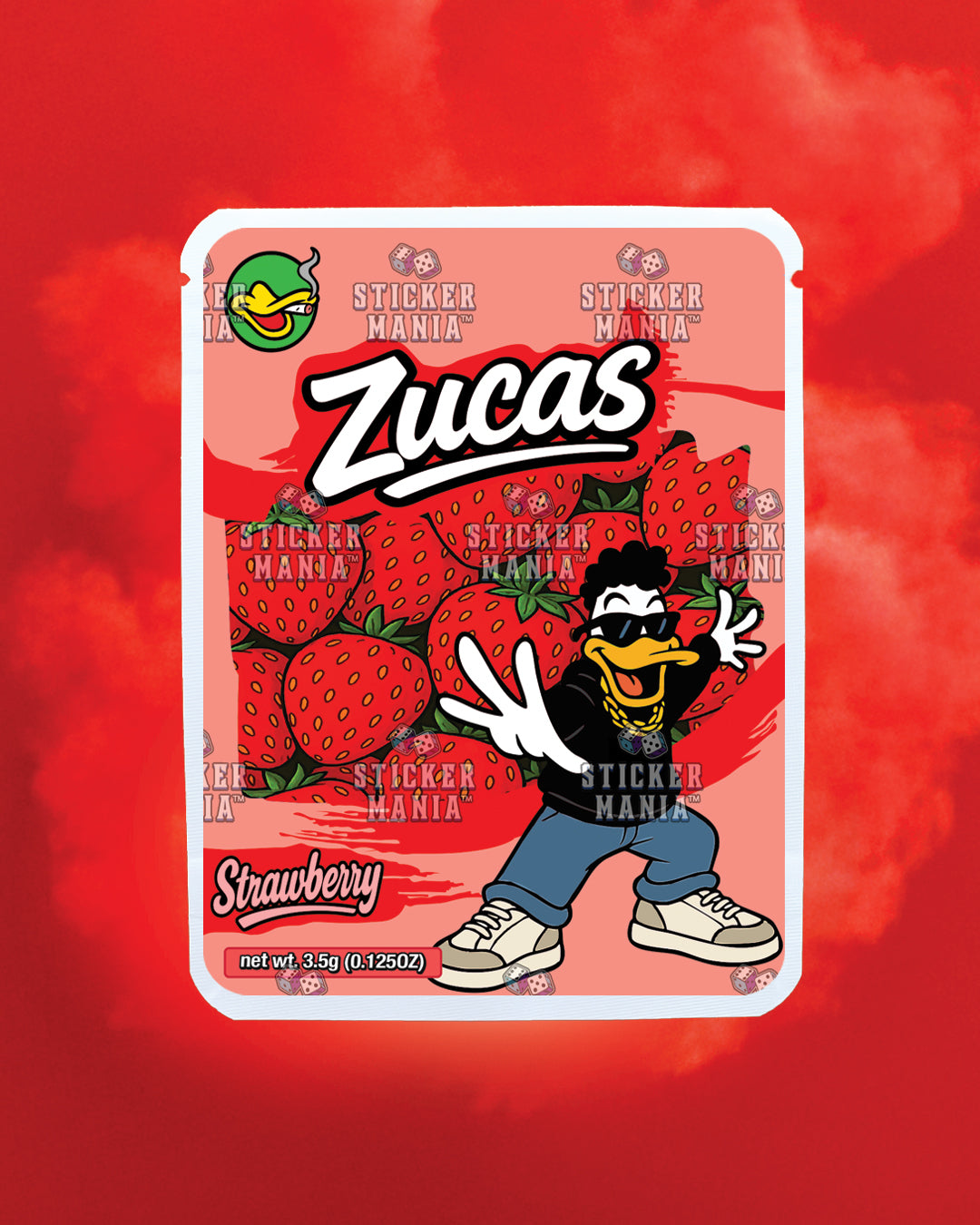 Zucas Strawberry | Pre-Made Sticker Bag | 3.5g