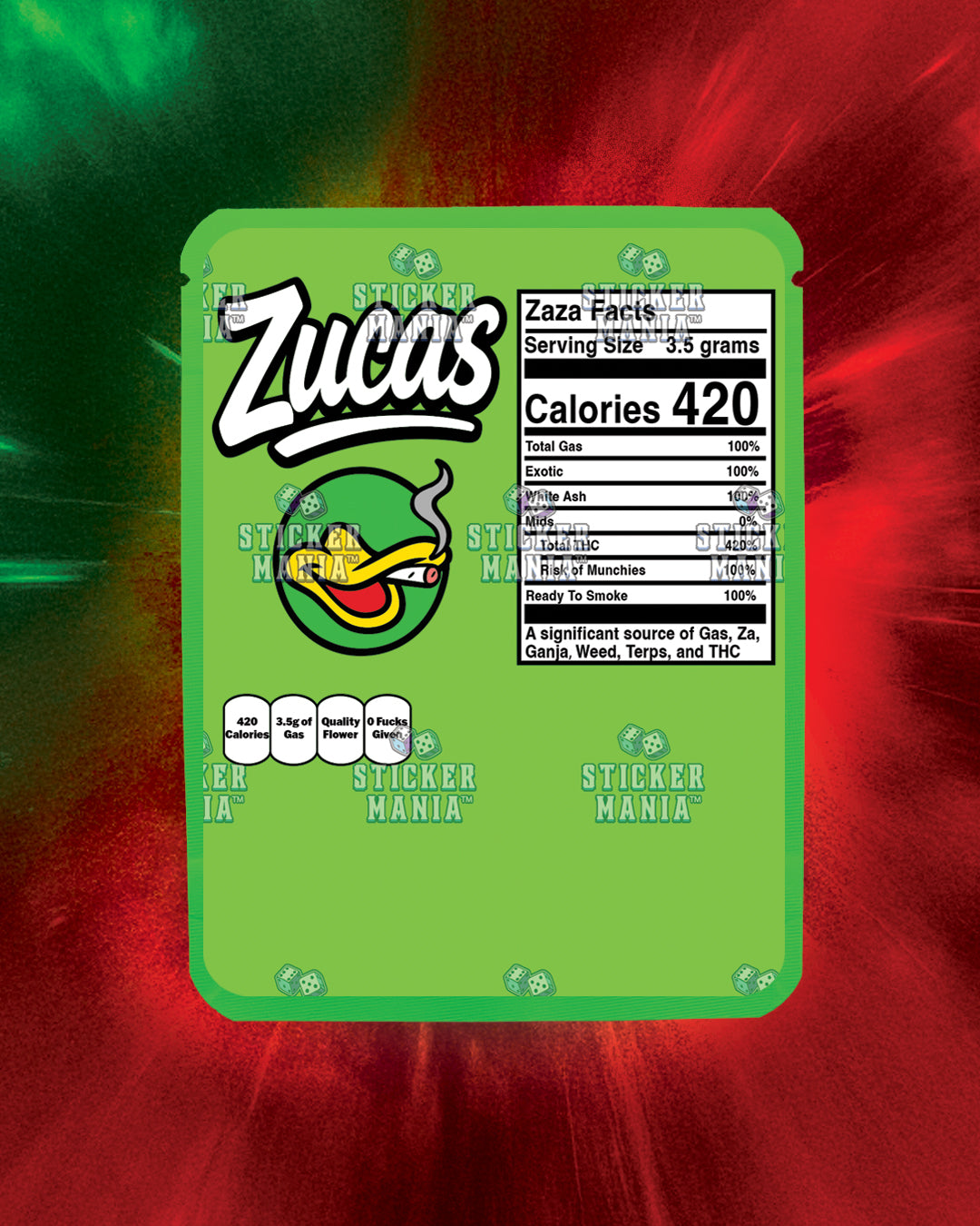 Zucas Watermelon | Pre-Made Sticker Bag | 3.5g