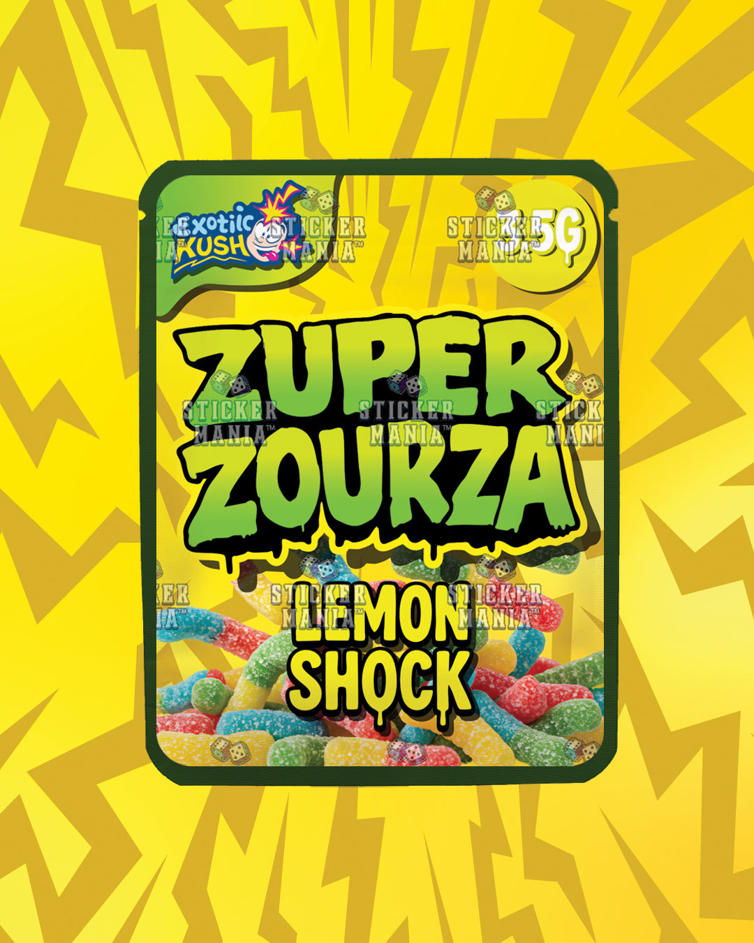 Zuper ZourZa Lemon Shock | Pre-Made Sticker Bag | 3.5g