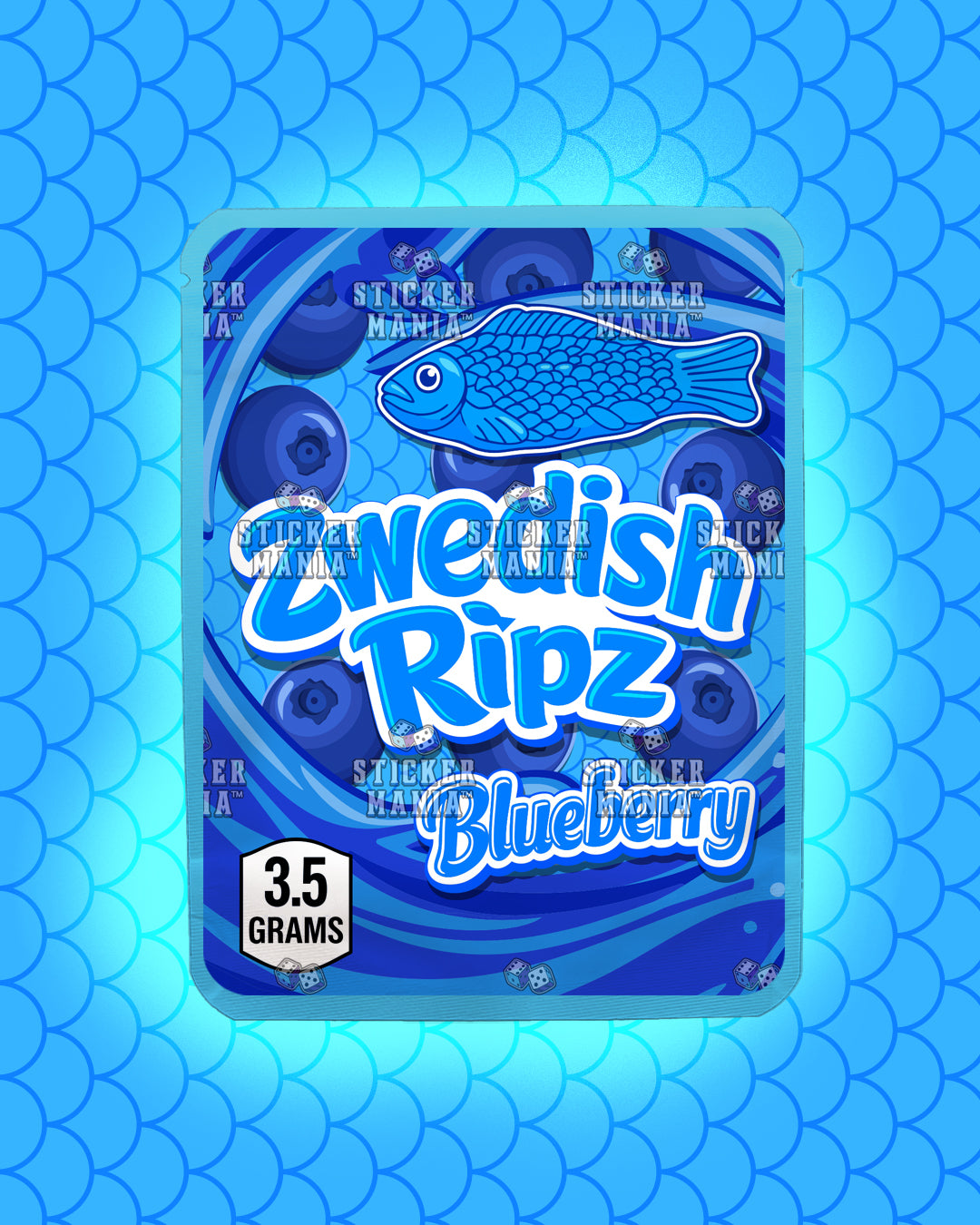 Zwedish Ripz Blueberry | Pre-Made Sticker Bag | 3.5g