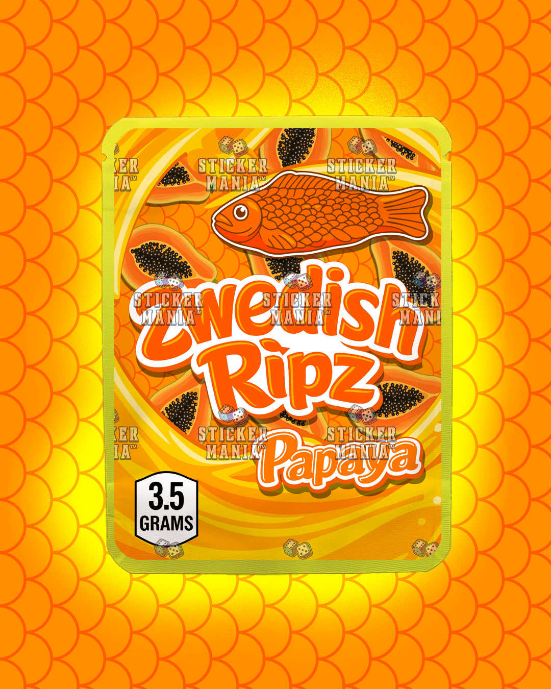Zwedish Ripz Papaya | Pre-Made Sticker Bag | 3.5g