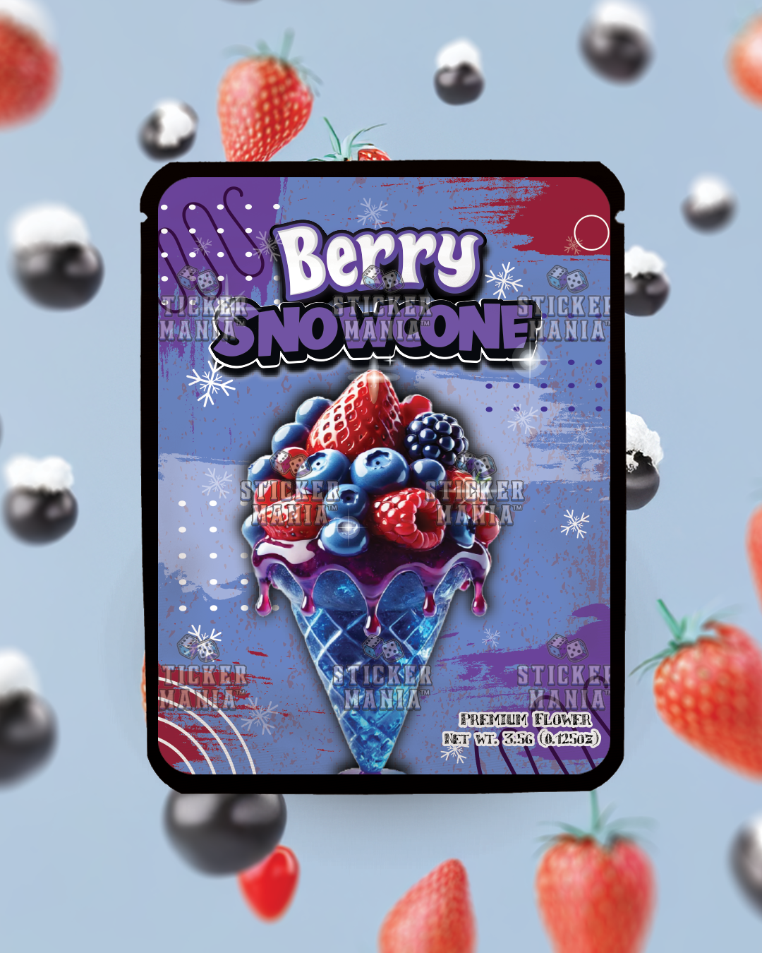 Berry Snowcone | Pre-Made Sticker Bag | 3.5g