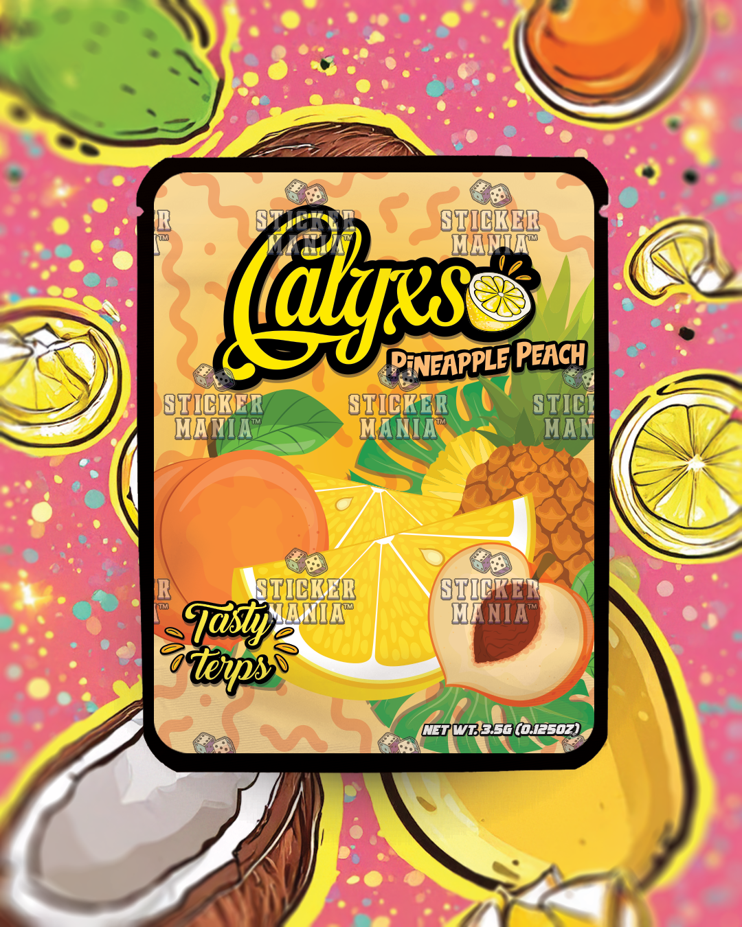 Calyxso • Pineapple Beach  | Pre-Made Sticker Bag | 3.5g