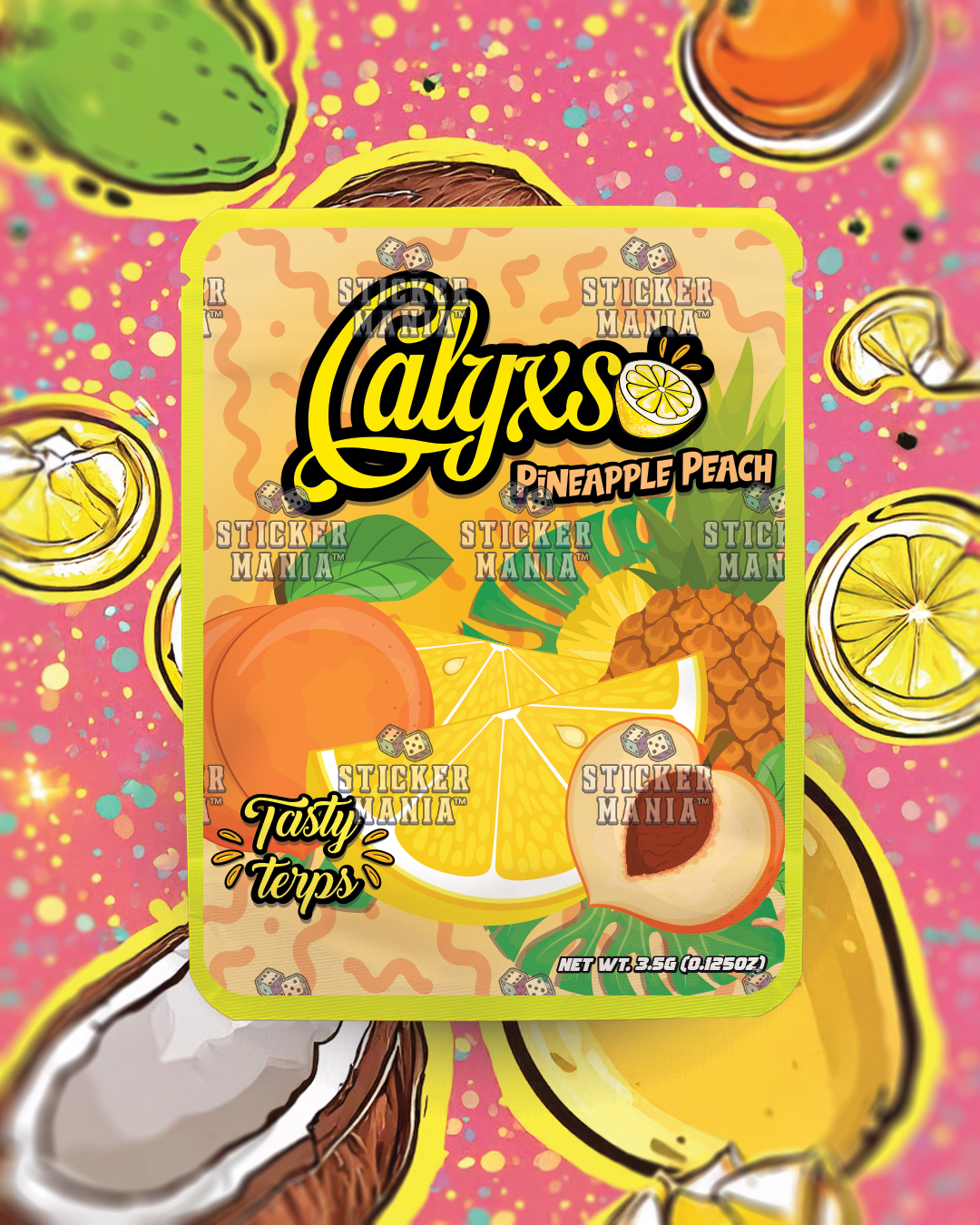 Calyxso • Pineapple Beach  | Pre-Made Sticker Bag | 3.5g