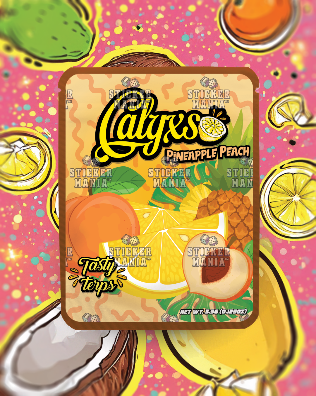 Calyxso • Pineapple Beach  | Pre-Made Sticker Bag | 3.5g