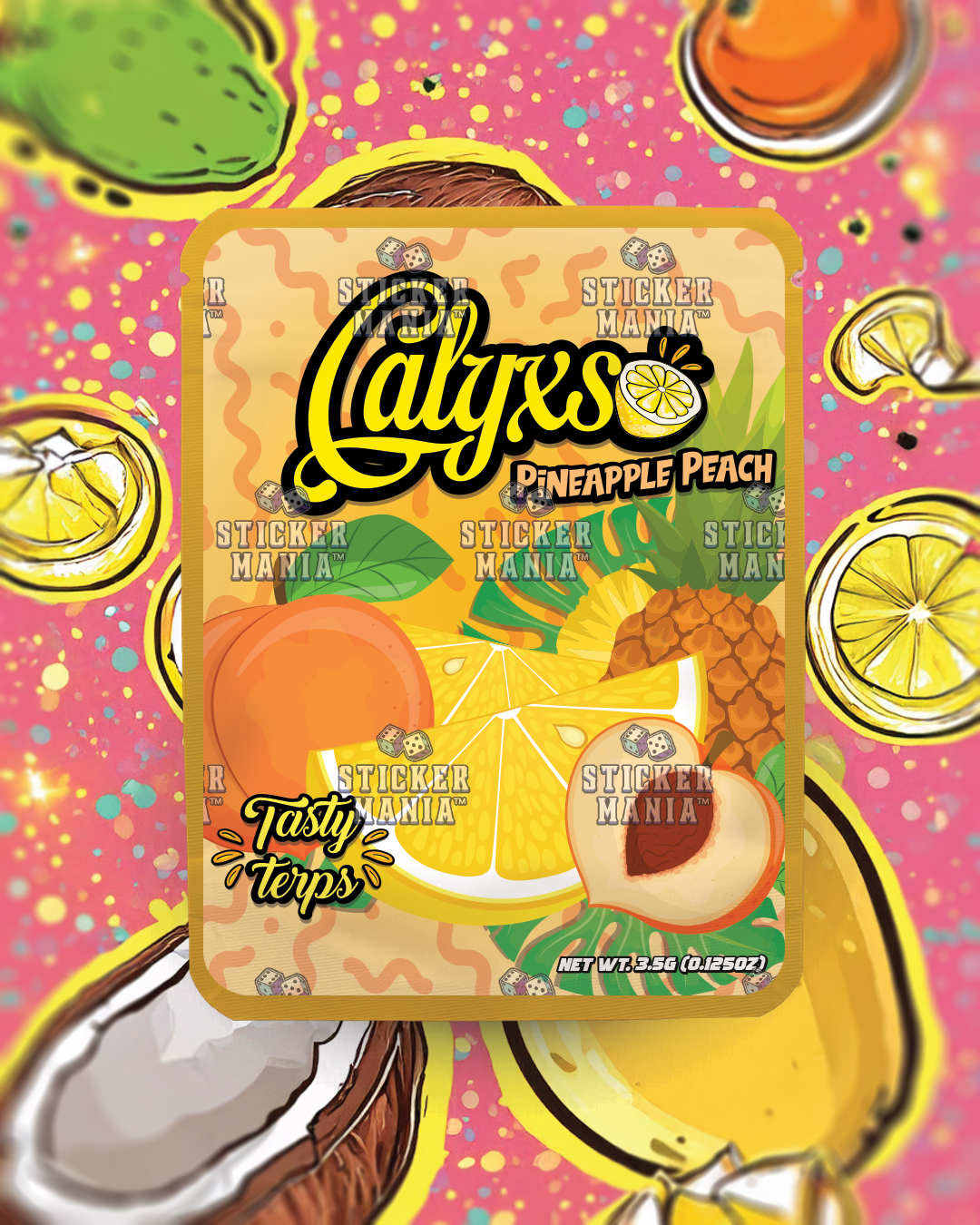 Calyxso • Pineapple Beach  | Pre-Made Sticker Bag | 3.5g