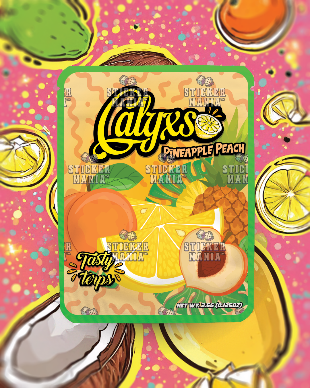 Calyxso • Pineapple Beach  | Pre-Made Sticker Bag | 3.5g