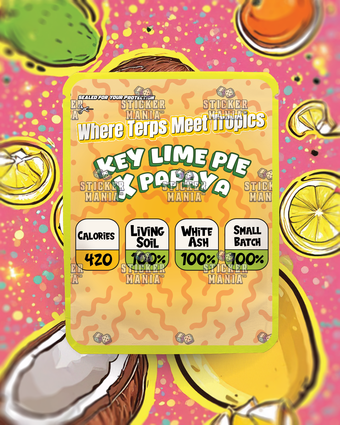 Calyxso • Pineapple Beach  | Pre-Made Sticker Bag | 3.5g