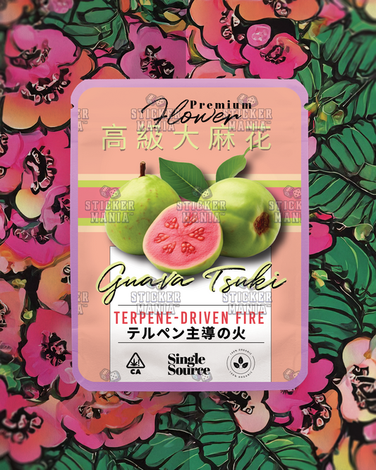 🌸 Guava Tsuki | Pre-Made Sticker Bag | 3.5g