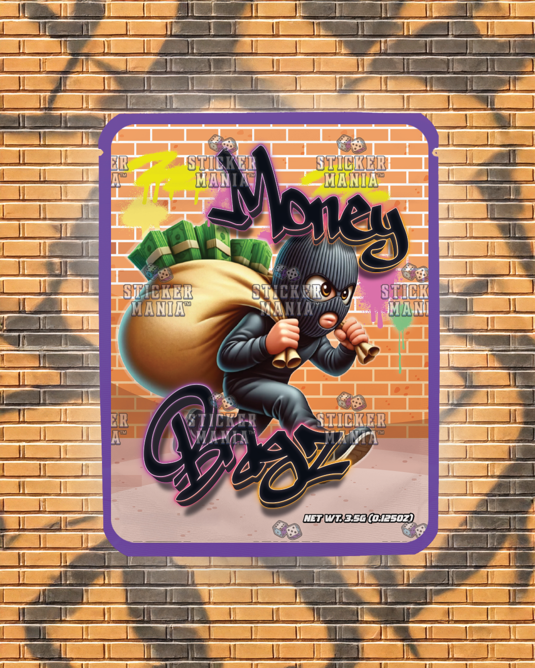 Money Bags | Pre-Made Sticker Bag | 3.5g