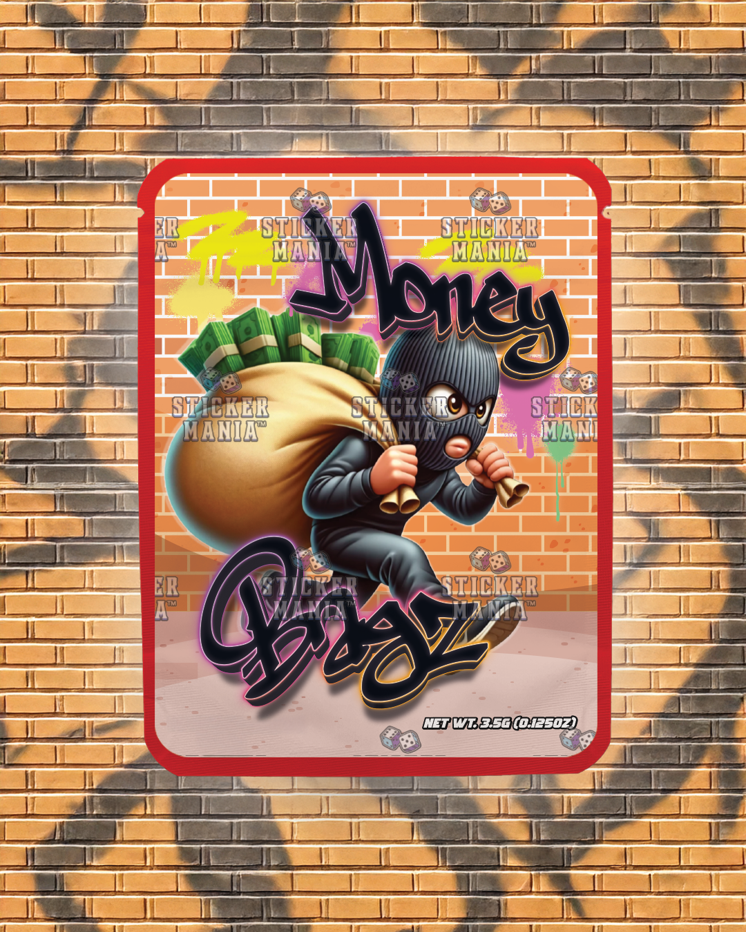 Money Bags | Pre-Made Sticker Bag | 3.5g