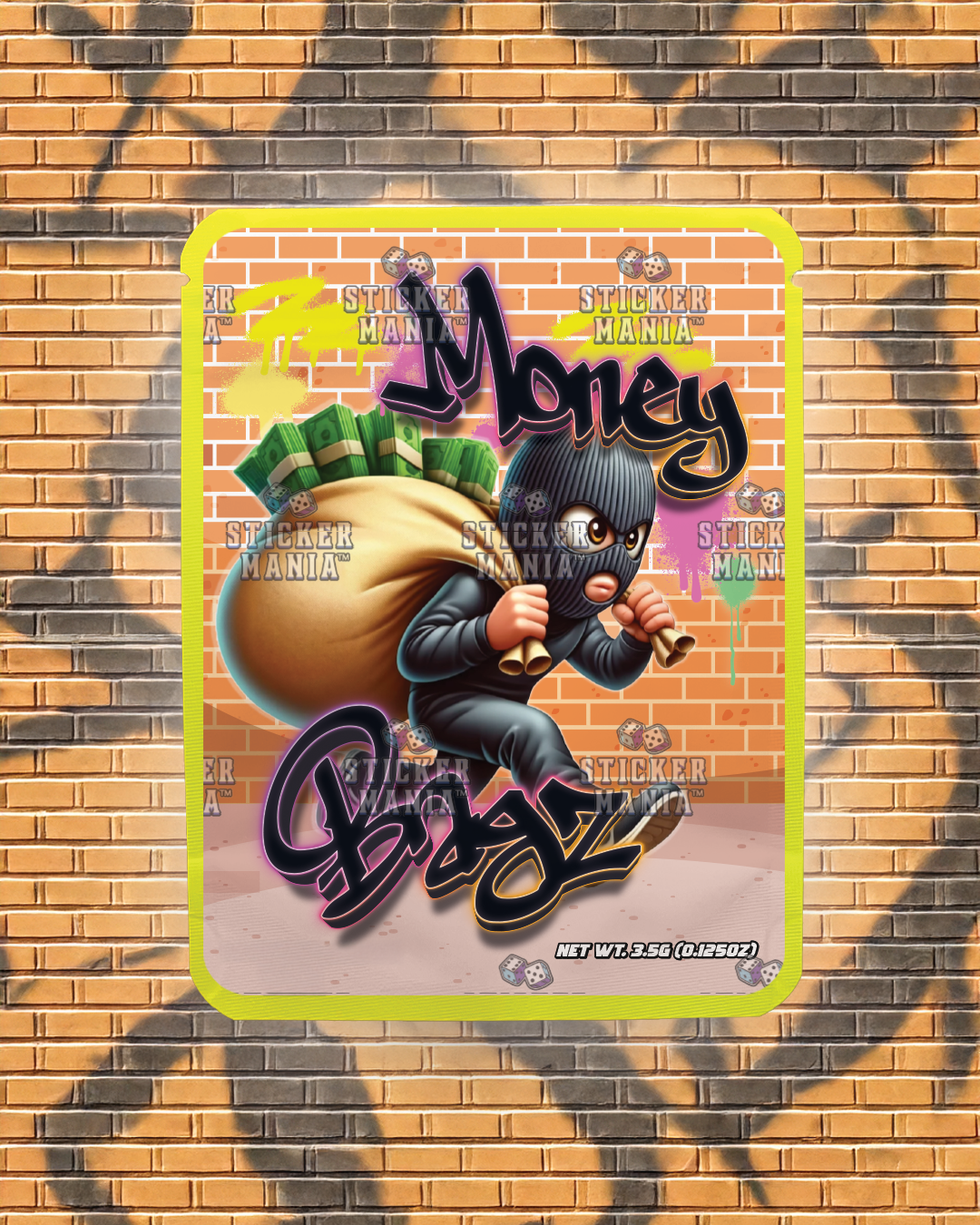 Money Bags | Pre-Made Sticker Bag | 3.5g