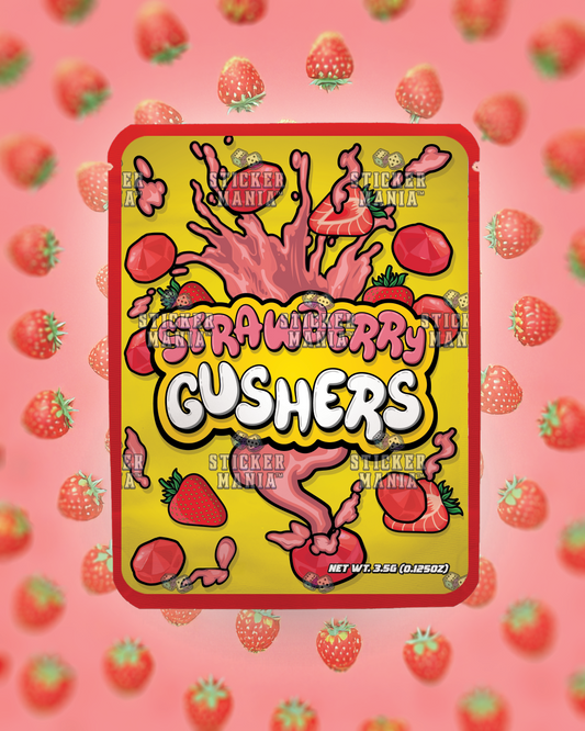 Strawberry Gushers | Pre-Made Sticker Bag | 3.5g